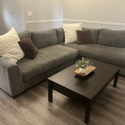 Modern Gray Sectional Sofa—$375
