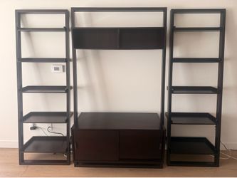 $425 OBO - Espresso Color Crate & Barrel Sloane Media Stand and Shelves