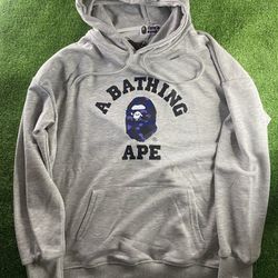 essential grey bape hoodie