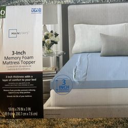 Mainstay 3” Memory Foam Queen Mattress Topper *NEW*