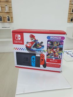 Nintendo Switch - V2 with Neon Blue and Neon Red Joy-Con HAC-001(-01) Opened Box