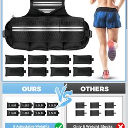 Adjustable Weighted Vest for Women Men, 6-18 LBS Weighted Walking Vest with 8 Ironsand Weights & Reflective Strip, Strength Training Weight Vests for 