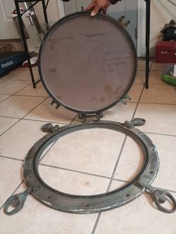 Vintage brass bronze ship S porthole window+ OILDALE