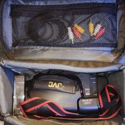 Jvc Video Camera With Tapes And Cords 