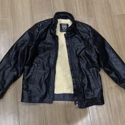 Leather Jacket with fur