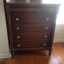 Tommy Bahama Style Antique Wooden Dresser With Key,   Glass Knobs , and Locks