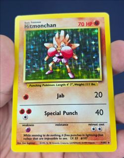 Pokemon  - Hitmonchan Base Set Unlimited  Holo