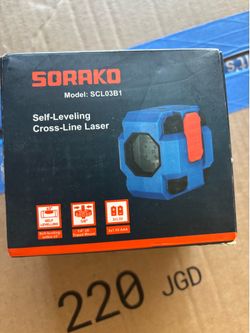SORAKO SCL03B1 Self-Leveling Cross Line Laser Level with Tripod Mount, Cross-Line Laser Tool
