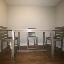 Laminate 5-Pc Dining Set (Rectangular Trestle Table + 4 Side Chairs)