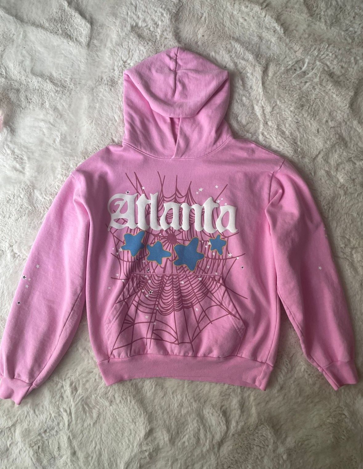 pink atlanta sp5der hoodie