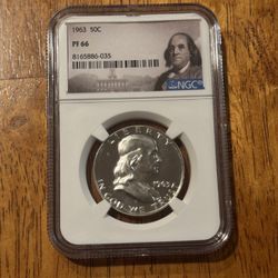 1963 Franklin Half Dollar – NGC PF66 – 90% Silver