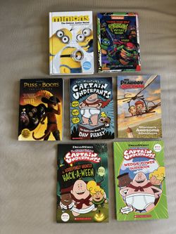 Kids Chapter Books - Captain Underpants, Minions, Ninja Turtles, Puss In Boots, Peabody & Sherman