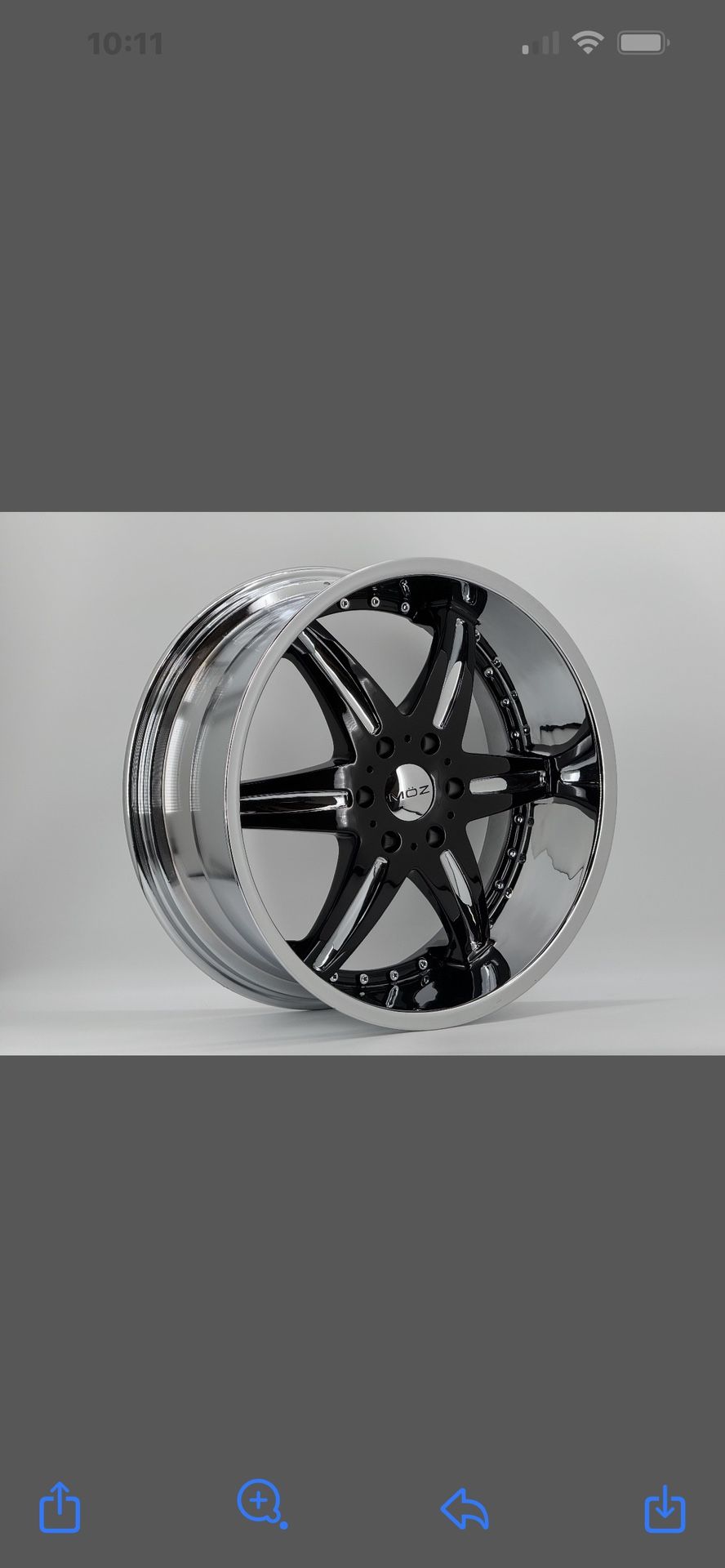 Moz Wheels Dinner Roll, 22x9.5 6x139.7 Chrome With Black Center, New In Boxes, Fit Most GM Trucks And SUVs, Sell All $1295.00 Cash