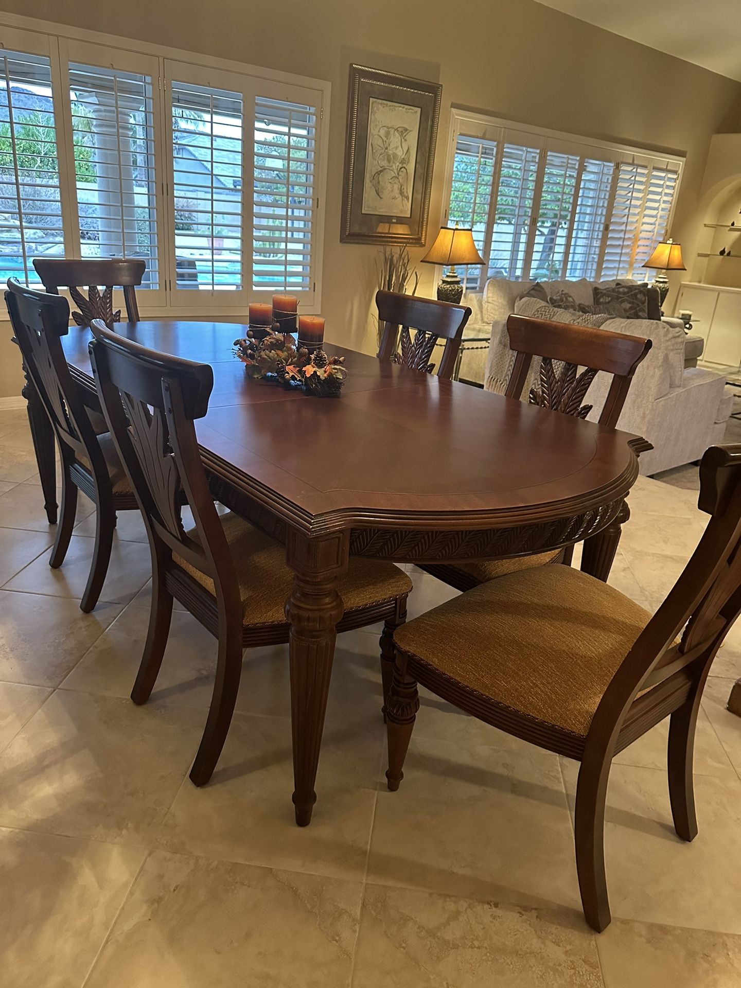 Table And Beautiful Glass Hutch