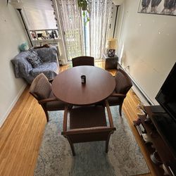 5 Piece Office / Dining room Chair And Round Table Solid Wood Plus 2 Coffee Tables Bundle Deal *****