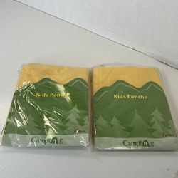 Camping Kids Unisex Poncho 2Pks New