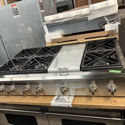 Stainless Steel Monogram Gas 48 Inch range Top 6 Burners