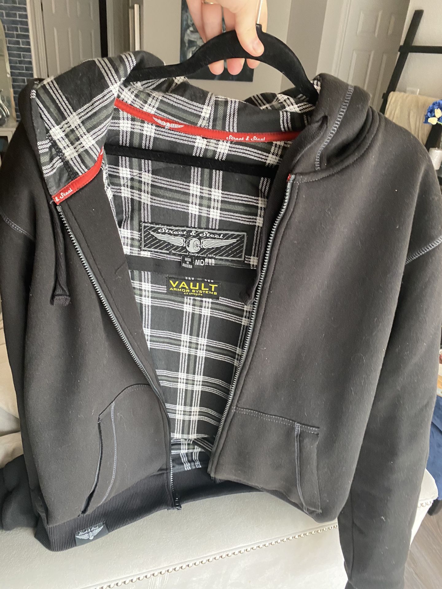 Motorcycle sweatshirt armor