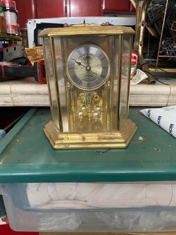 German Concordia Quartz Anniversary Clock, Westminster Chime, Gold-Tone with Ros