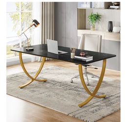 Black and Gold Executive Desk