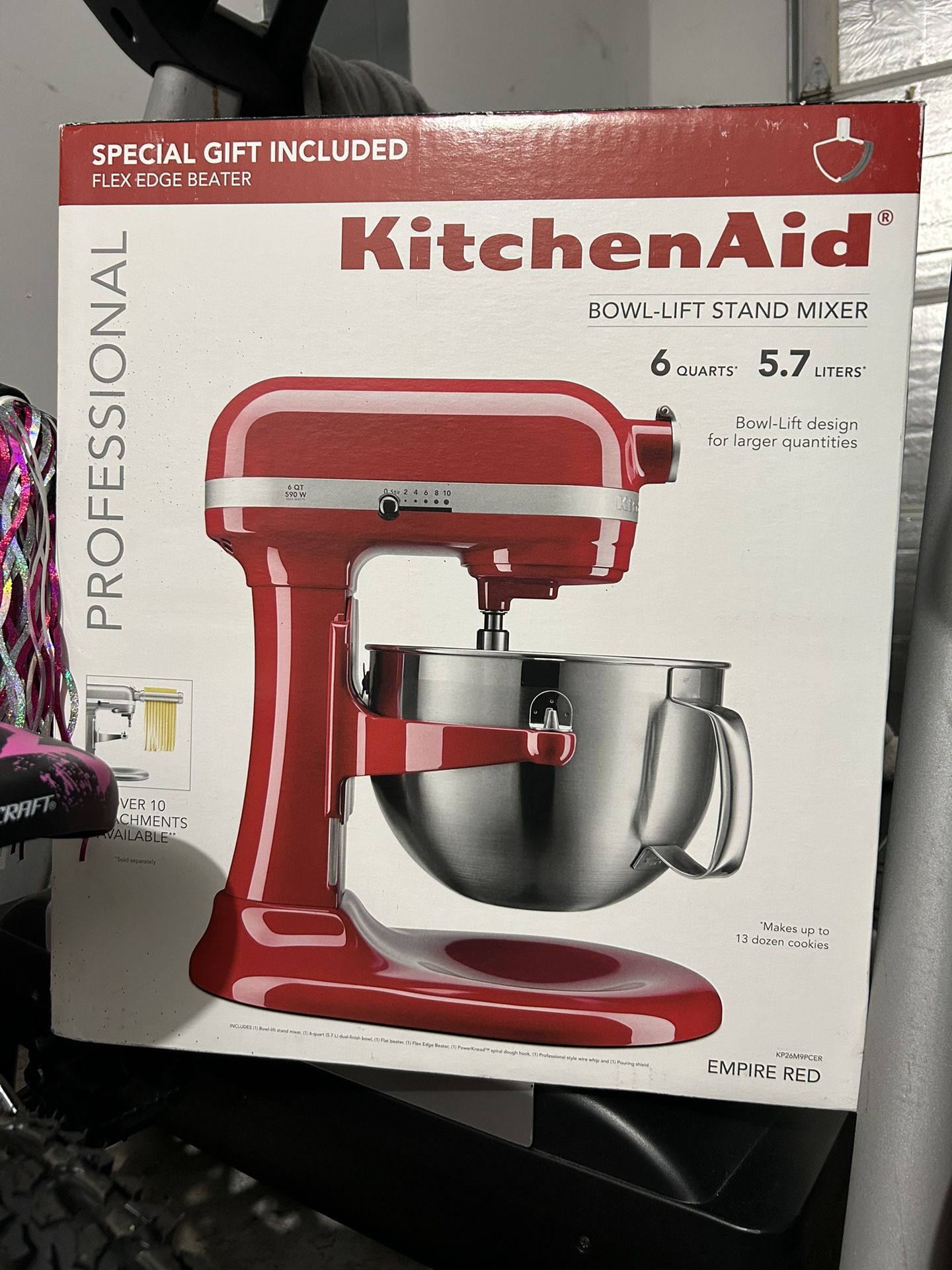 BRAND NEW, Red Bowl-lift 6 Quart Kitchen Aid Mixer