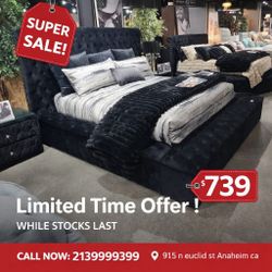 Black Queen Size Bed Frame With Storage 