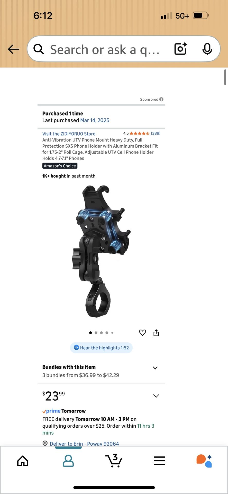 Heavy Duty Roll Cage Phone Mount