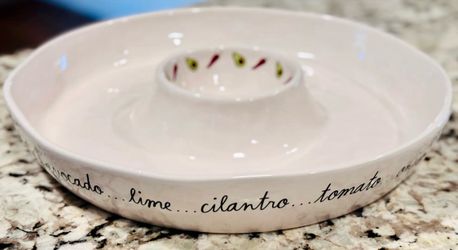 Brand new Rae Dunn 11" ceramic script "taco nite" dip platter tray