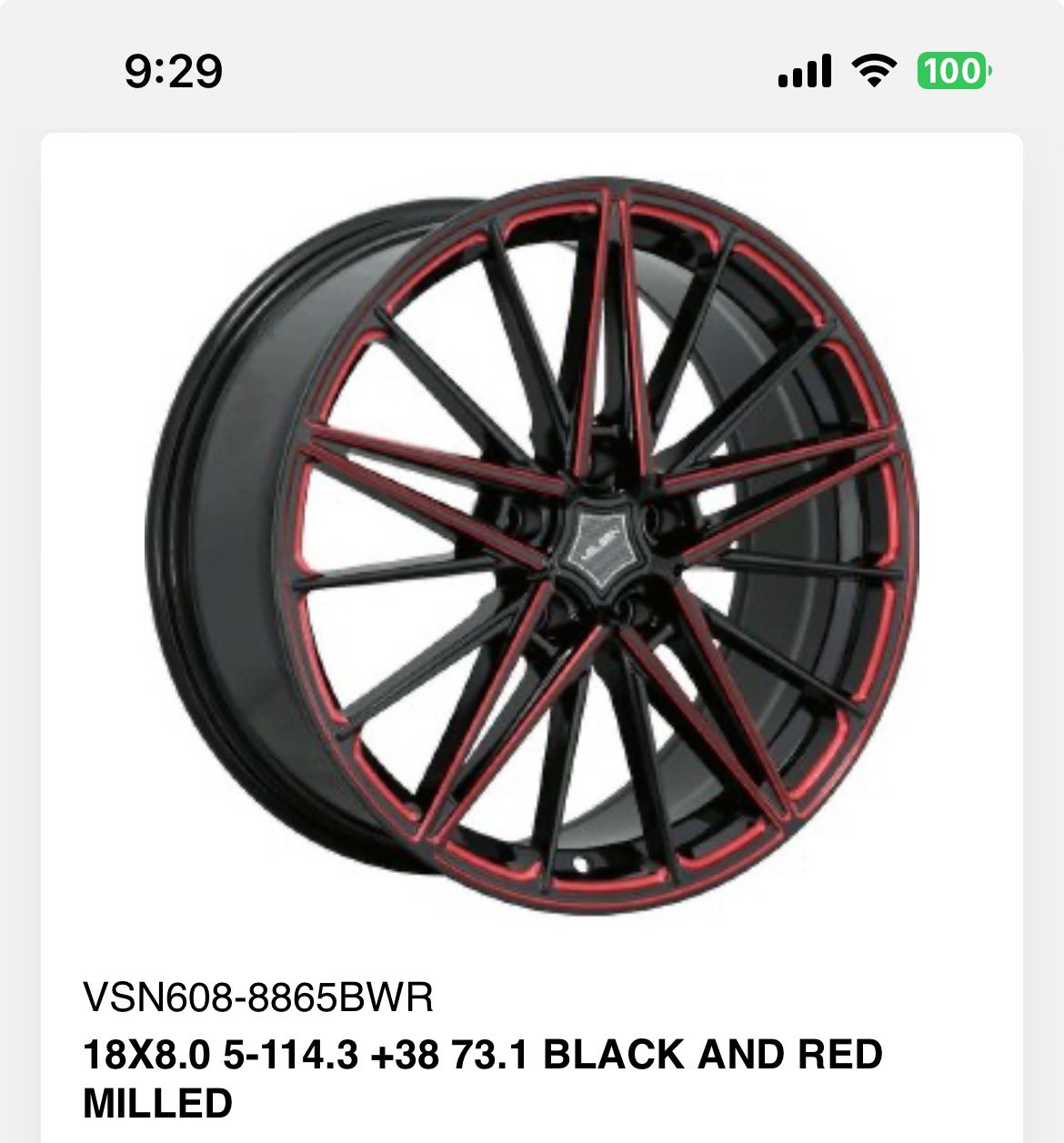 18” Gloss Black And Red Wheels Rims Tires Packages