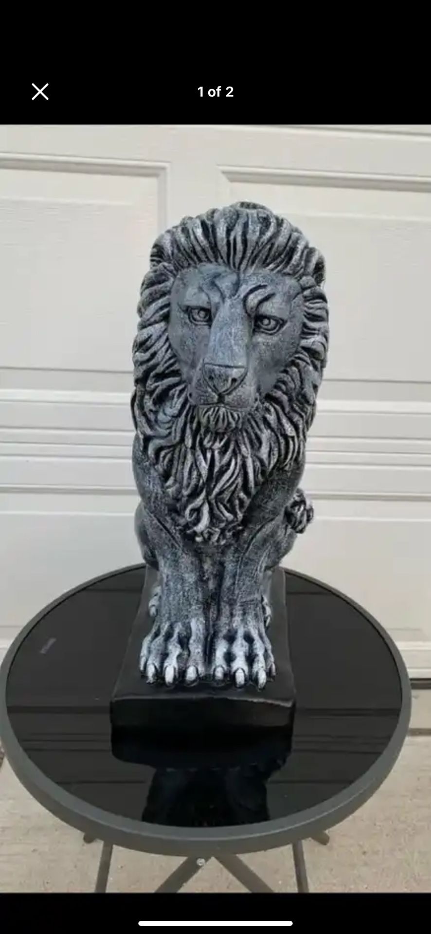 Stone, Color, Medium Sized Lion Statue