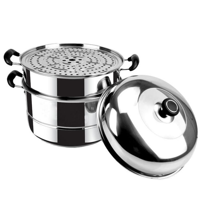 2 Tier Stainless Steel Steamer Steaming Pot Induction Cookware Energy Saving