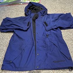 Sportif USA Blue Rain Windbreaker Jacket Full Zip Mens Size L
