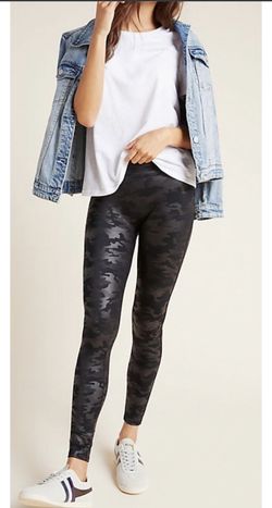 Spanx Camo Faux Leather Leggings 