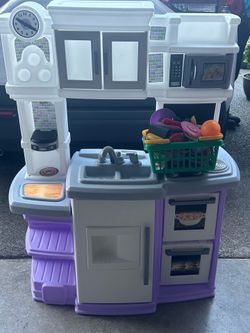 Kids kitchen food and dishes