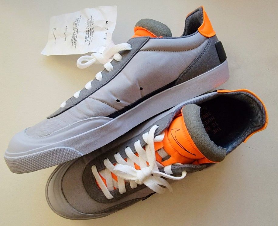 Nike Drop Type LX Wolf Grey+Total Orange, Size