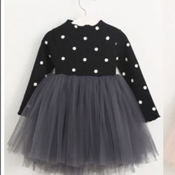 Girls Polka Dot Tulle Dress 3T-4T
