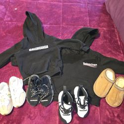 Kids Balenciaga shoes Balenciaga hoodies Jordan Uggs slides New Blance all authentic $250 not for all of them.