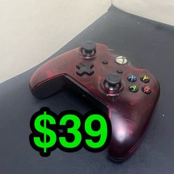 🎮 Dark Transparent Red Xbox One WIRED Controller – Mini-USB – Rare Shell 🎮  . . . . . . . . . . . . . . . . . . . . . . . . . . . . . . . . . . . . 