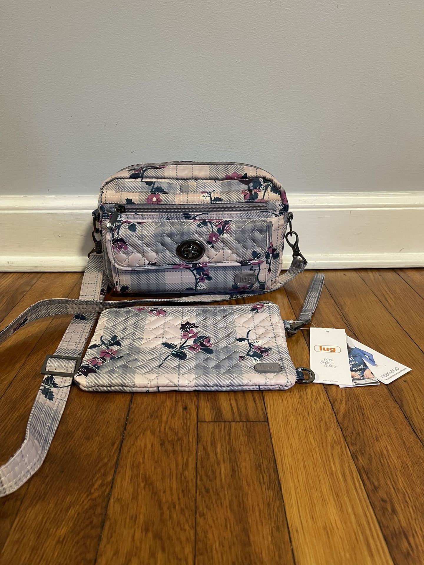 Beautiful Lug Quilted Crossbody with Matching Clutch