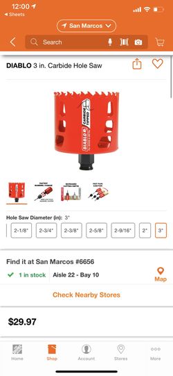 3 in. Carbide Hole Saw
