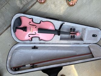 Pink Beginner Violin Set with Case and Bow