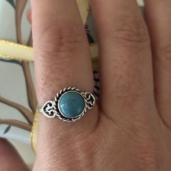 Sterling Silver Turquoise Gemstone Vintage Style Ring 9