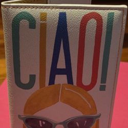 Anthropologie Passport Case Travel Wallet CIAO! Multicolor Retro Artsy