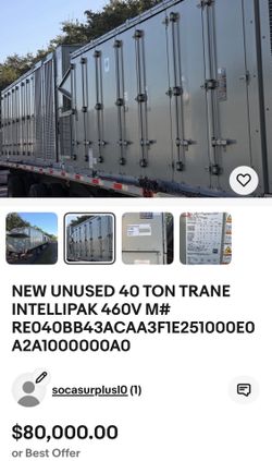 NEW UNUSED 40 TON TRANE INTELLIPAK 460V M# RE040BB43ACAA3F1E251000E0A2A1000000A0