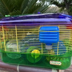 Critter Trail Hamster Condo Cage Habitat with Running Wheels, Travel Ball And Toys