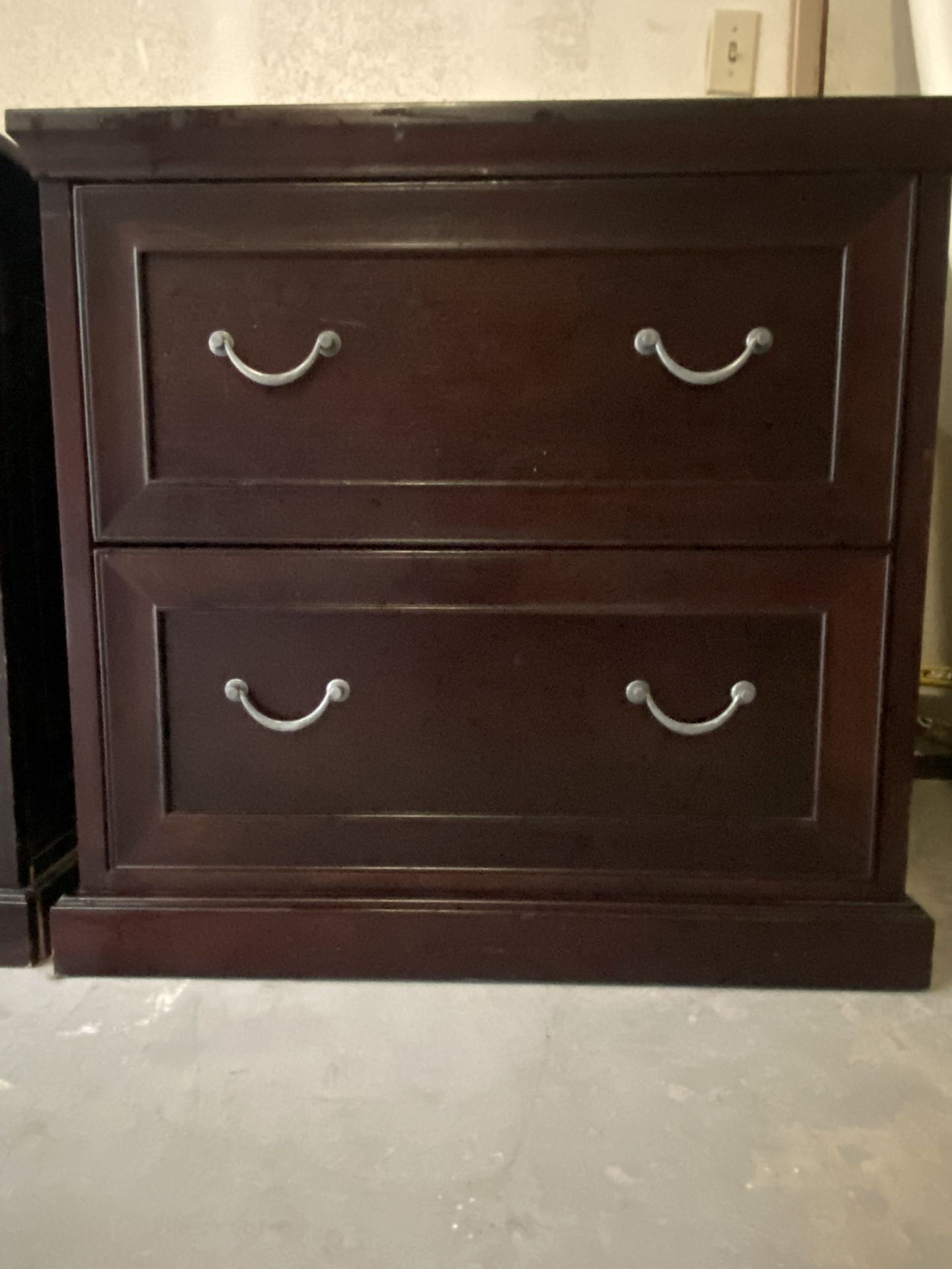 2 Wood File Cabinets
