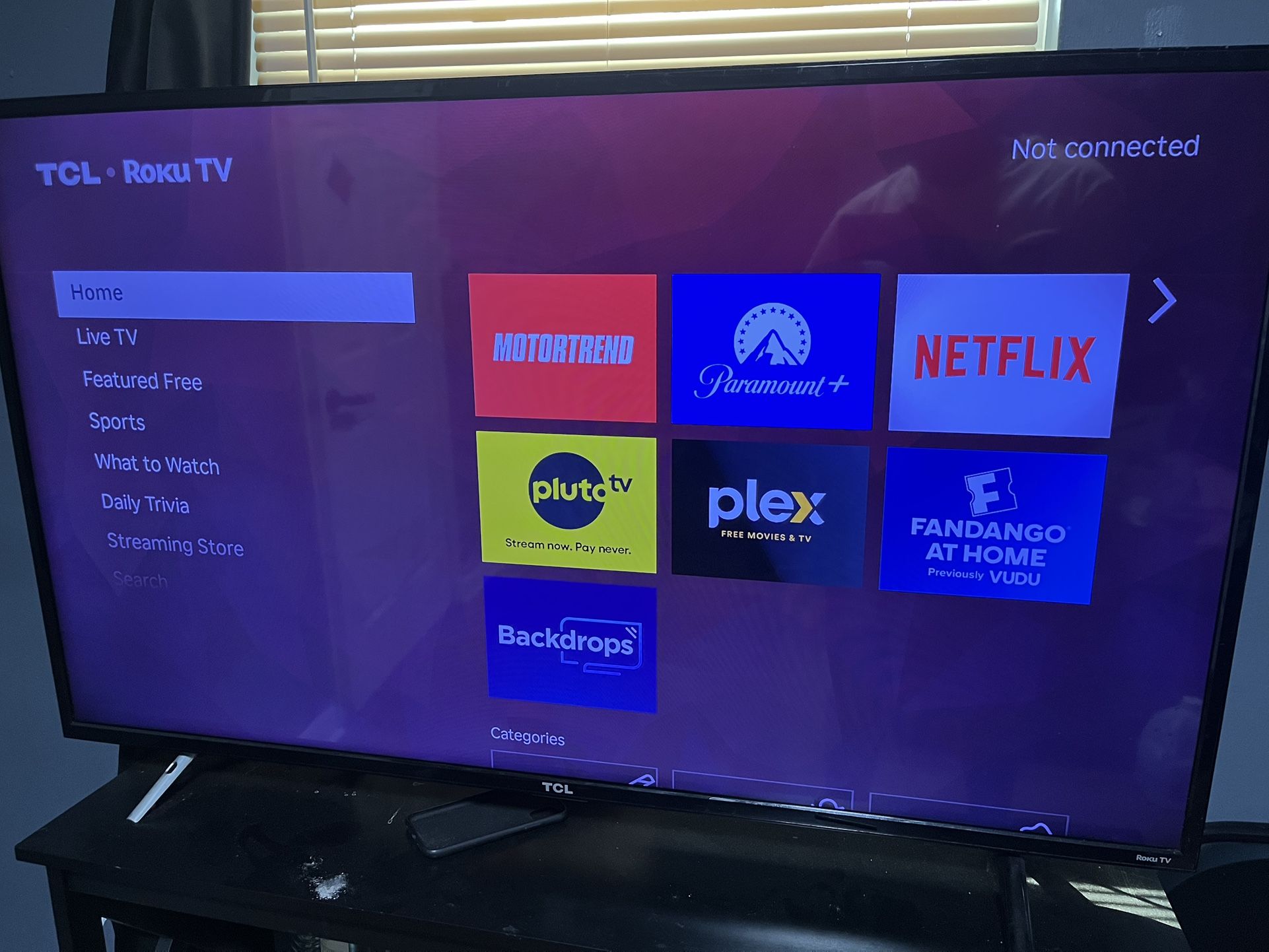 50 Inch TCL With Remote