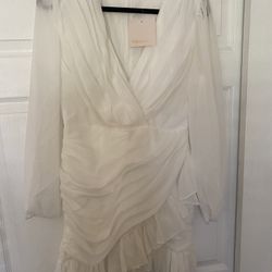 White Ruffle Dress Size 8