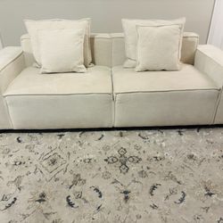 Modern White Platform Sofa