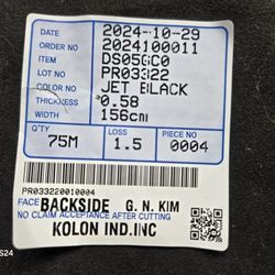 75m Roll Of Jet Black Suade Fabric 